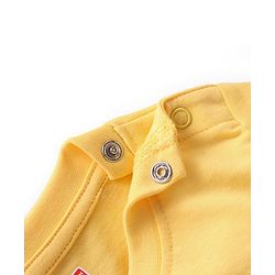 Babyhug Single Jersey Knit Half Sleeves Night Suit With Dino Print - Yellow