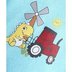 Babyhug 100% Cotton Antibacterial Sleeveless Vests Dino & Vehicle Print Pack of 3 - Blue