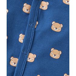Babyhug 100% Cotton Knit Half Sleeves Front Open Vests Stripes & Bear Print Pack of 5 - White Yellow & Blue