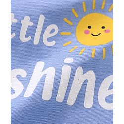 Babyhug Cotton Knit Frill Sleeves Top with Text Print Pack of 3 - Pink & Blue