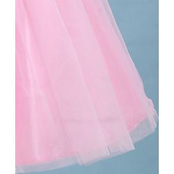 Babyhug Sleeveless Party Wear Fit And Flare Ruffle Dress With Corsage - Pink