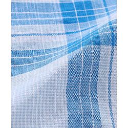 Babyhug 100% Cotton Knit Checkered Shirt & Shorts Set - Blue & White