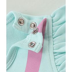 Babyhug 100% Cotton Knit Sleeveless Onesies with Dino Print - Blue