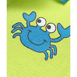 Babyhug Cotton Knit Half Sleeves Polo T-Shirt with Crab Print - Green