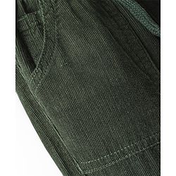 Babyhug Cotton Lycra Full Length Stretchable Corduroy Pants - Olive