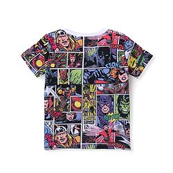 Babyhug Marvel Cotton Half Sleeves T-Shirt With Avengers Print - Multicolour