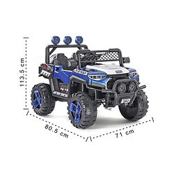 Babyhug RANGER 4X4 Battery Operated Ride On Jeep with Music & LED Lights - Blue| Forward & Reverse Drive| Wide Comfortable Seat| Rechargeable Battery| Remote Control| Pre-loaded Music with USB & AUX| Easy to Assemble| Wide Comfortable Seat| Easy to O