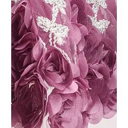 Babyhug Sleeveless Floral & & Pearl Embellishment Fit & Flared Party Frock - Mauve