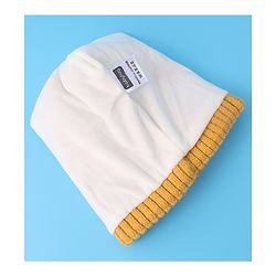 Babyhug Woollen Cap with Dino Embroidery Pom Pom Detailing - Yellow