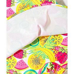 Babyhug Sleeveless Frock Style Swimsuit With Fruity Print- Multicolor