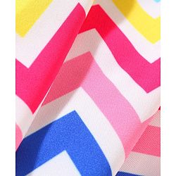 Babyhug Sleeveless Two Piece Swimsuit with Chevron Print - Multicolour