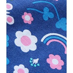Babyhug 100% Cotton Sleeveless Slips With Floral & Rainbow Print Pack Of 3 - White Pink & Navy Blue