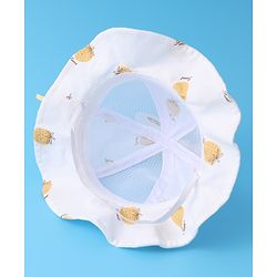 Babyhug Bucket Hat Strawberry Print - Light Yellow