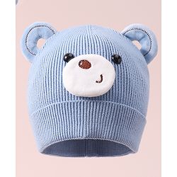 Babyhug Pom Pom Woollen Cap  Smile Design Large Size - Red main image 1