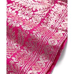 Babyhug Woven Sleeveless Brocade Kurti Palazo & Dupatta Set - Dark Pink