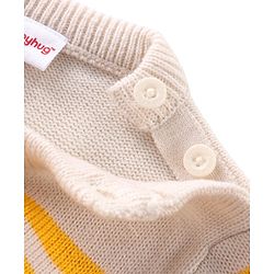 Babyhug Knitted Full Sleeves Pullover Striped Sweater with Placement Text Patch - Multicolour