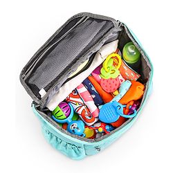 Babyhug Premium Quilted Stylish Water Resistant Diaper Backpack- Sea Green