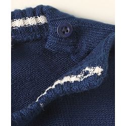 Babyhug Knitted Sleeveless Pullover Sweater Vest with Star Design - Navy Blue