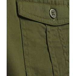 Babyhug Cotton Woven Full Length Stretchable Trouser with Text Print - Olive Green