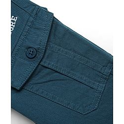 Babyhug Woven Stretchable Pants With Text Embroidery - Navy