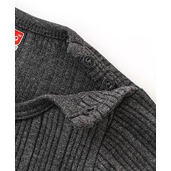 Babyhug Full Sleeves Thermal Vests & Pant Set - Dark Grey