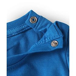 Babyhug Disney Cotton Knit Half Sleeves Night Suit with Mickey Mouse Graphics - Blue