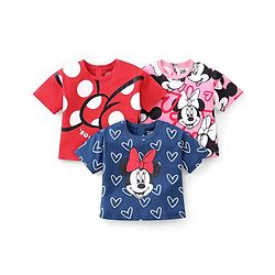 Babyhug Disney Cotton Knit Half Sleeves T-Shirt with Minnie Mouse Graphics Pack of 3 - Multicolor