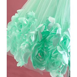 Babyhug Sleeveless Rosette Applique Fit & Flared Party Frock - Mint