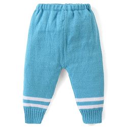 Babyhug Knitted Full Sleeves Striped Sweater Set with Cap & Booties - Blue
