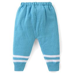 Babyhug Knitted Full Sleeves Striped Sweater Set with Cap & Booties - Blue