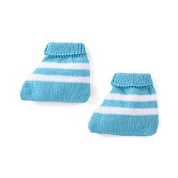 Babyhug Knitted Full Sleeves Striped Sweater Set with Cap & Booties - Blue