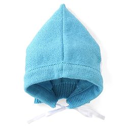 Babyhug Knitted Full Sleeves Striped Sweater Set with Cap & Booties - Blue