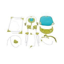 Babyhug Gaiety Electronic Swing With Timer & 5 Point Safety Harness - Blue Green( Without Hanging Toys)