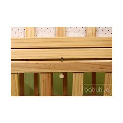 Babyhug Hamilton Wooden Cot with Mosquito Net & Storage Space - Natural Finish| Adjustable Height| Wheels with Lock| Openable Side Rail| Openable Headboard| New Zealand Pinewood