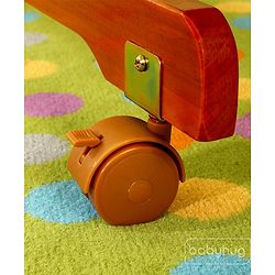 Babyhug Ionia Wooden Cradle with Mosquito Net - Cherry| Swing Lock| Wheels with Lock| Balanced Swing| Easy to Assemble