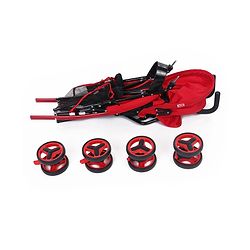 Babyhug Agile Baby Light Weight Stroller Buggy With Umbrella Fold (No Reclining Position) - Red & Black