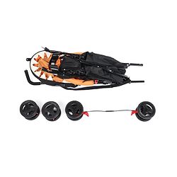 Babyhug Lil Monsta Stroller With Adjustable Leg Rest (No Reclining Position) - Orange & Black