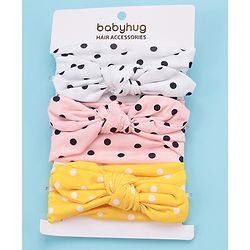 Babyhug Headbands with Bow Applique Pack of 3 - Pink White & Yellow