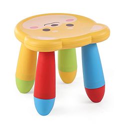 Babyhug Light Weight Multipurpose Kids Teddy Shape Stool with Removable Legs - Multicolor| Easy to Assemble| Indoor & Outdoor Use| Step Stool| Bathroom Stool