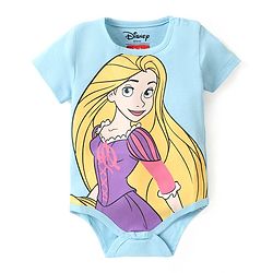 Babyhug Disney Interlock Knit Half Sleeves Onesie With Mickey Mouse Graphics - White main image 0
