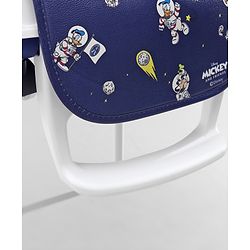 Babyhug Disney Mickey & Friends Space Theme 3 in 1 Comfy High Chair - Blue| High Chair, Feeding Chair & Booster Chair| Adjustable Double Food Tray| Removable PU Leather Seat| Safety Harness| Removable Footrest