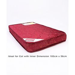 Babyhug High Density Soft Foam Baby Mattress - Maroon (Print May Vary)