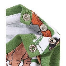 Babyhug Disney Single Jersey Knit Sleeveless T-Shirt And Shorts Set With Jungle Book Print - Green & White