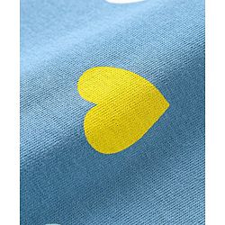 Babyhug Single Jersey Full Sleeves Night Suit Heart Print - Blue