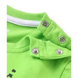 Babyhug Disney Cotton Knit Half Sleeves T-Shirt & Shorts Set With Mickey Mouse Print - Green & Blue