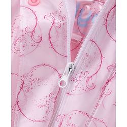 Babyhug Full Sleeves Below Knee Length Raincoat Barbie Print - Pink
