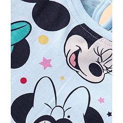 Babyhug Disney Single Jersey Knit Full Sleeves Night Suit With Minnie Mouse Print - Blue