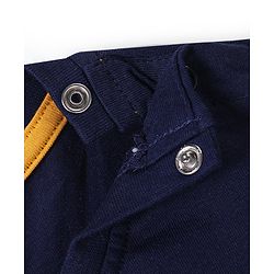 Babyhug Cotton Knit Half Sleeves Night Suit With Animals Print - Navy & Grey