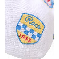 Babyhug 100% Cotton Mittens & Booties Set Text Print - White