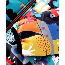 Babyhug Full Sleeve Hooded Jacket with Abstract Print - Multicolour